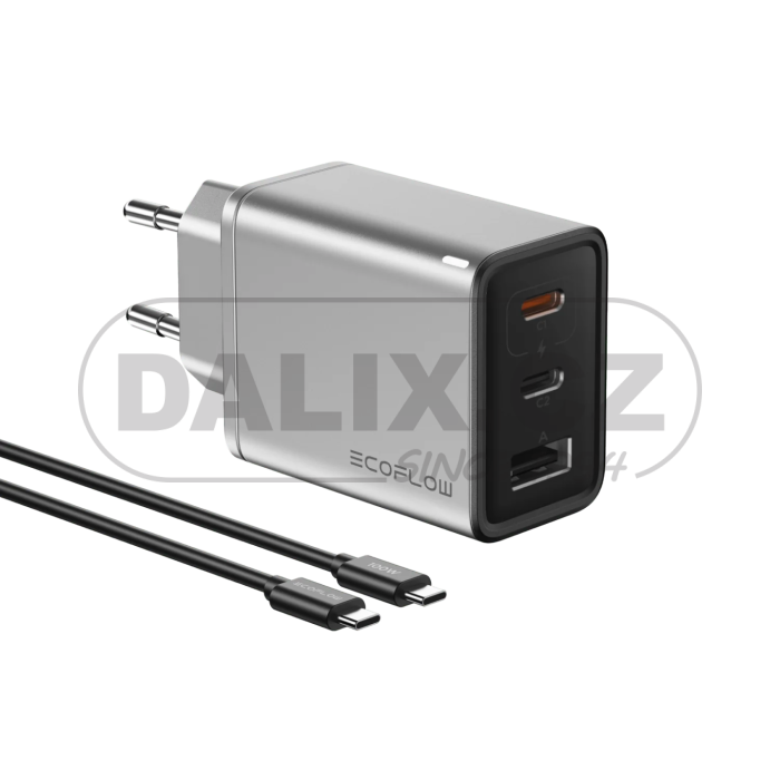 EcoFlow univerzální nabíječka (65W, 3porty, GaN) + EcoFlow RAPID 100W kabel USB-C na USB-C