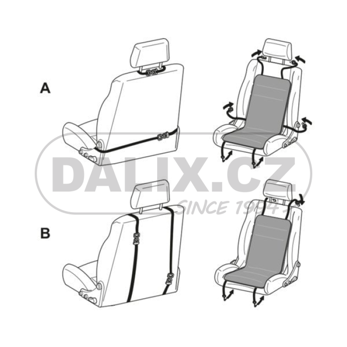 Vyhřívaný potah autosedaček MOBICOOL MagicComfort MH-40-GS 12V černošedý