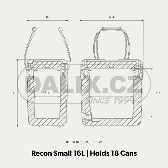 Nádrž na vodu a chladicí box s pevným pláštěm Dometic Recon, mango