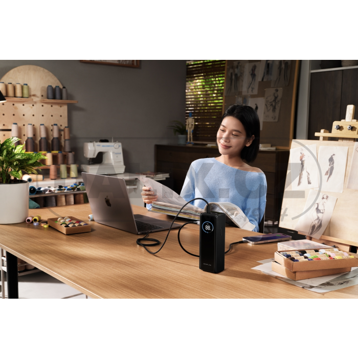 EcoFlow RAPID power banka (25000 mAh, 170 W) 2x100W vestavěný USB-C kabel - černá