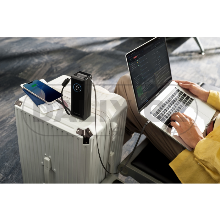 EcoFlow RAPID power banka (25000 mAh, 170 W) 2x100W vestavěný USB-C kabel - černá