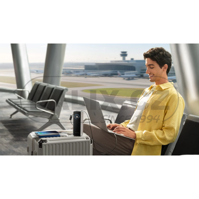 EcoFlow RAPID power banka (25000 mAh, 170 W) 2x100W vestavěný USB-C kabel - stříbrná