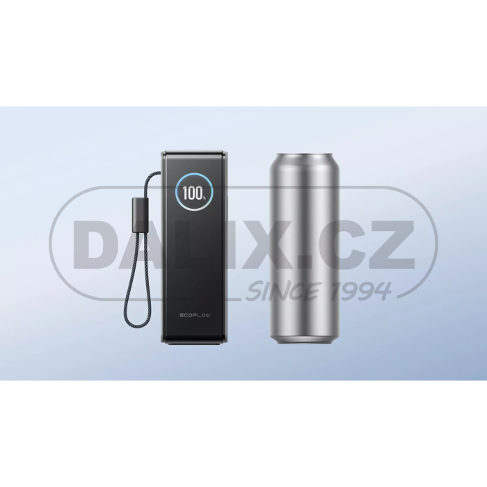 EcoFlow RAPID power banka (25000 mAh, 170 W) 2x100W vestavěný USB-C kabel - stříbrná