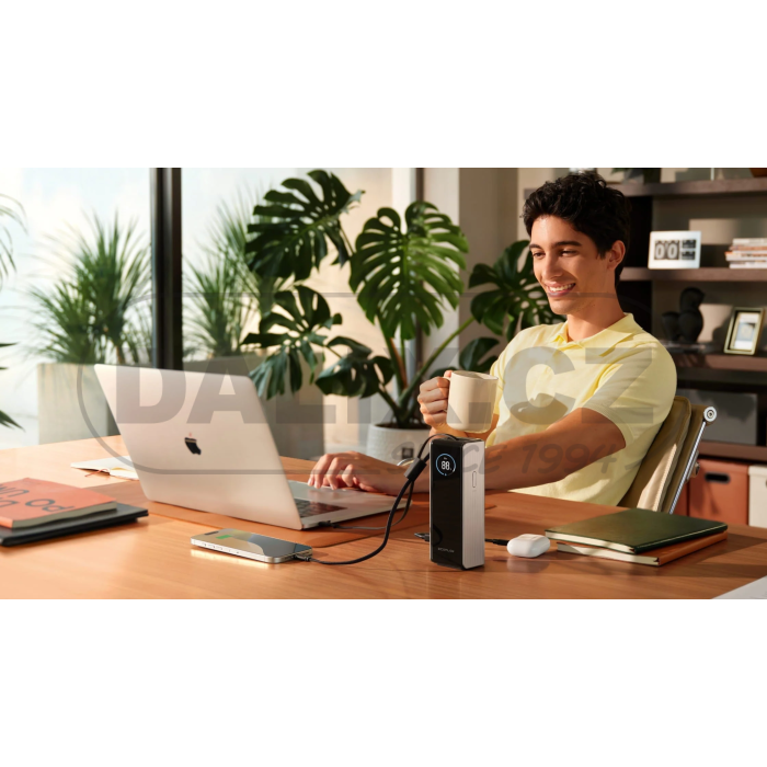 EcoFlow RAPID power banka (25000 mAh, 170 W) 2x100W vestavěný USB-C kabel - stříbrná