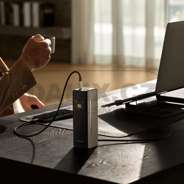 EcoFlow RAPID Pro power banka (27 650mAh, 300W, integrovaný 140W kabel) - stříbrná