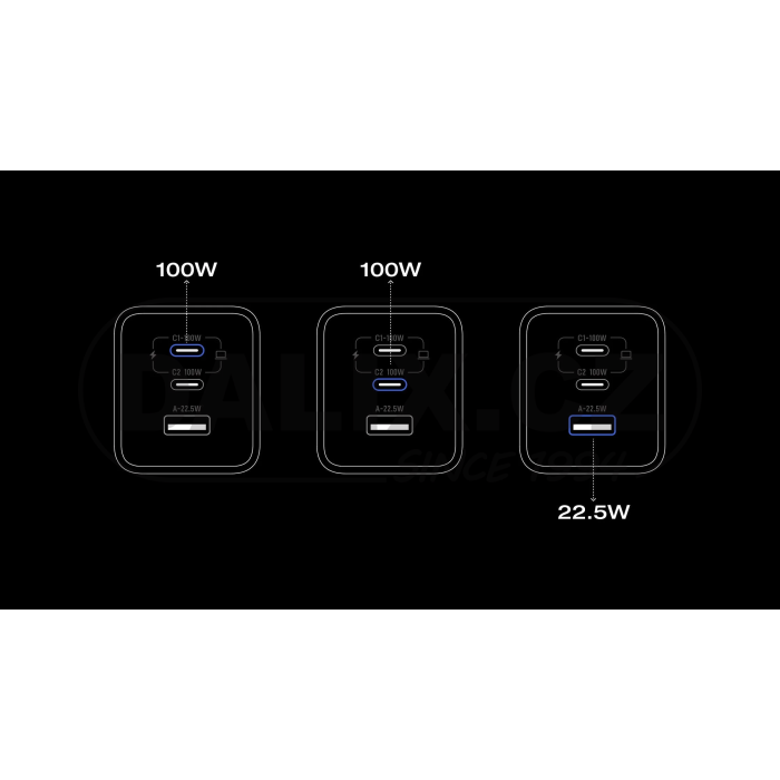 EcoFlow RAPID Pro nabíječka (100W, 3 porty, GaN)