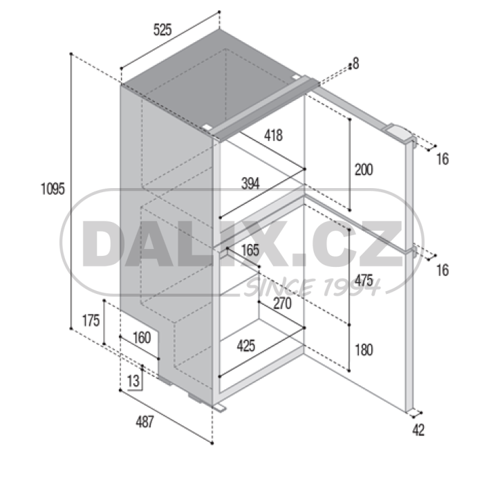 Vestavná Kompresorová Autochladnička Vitrifrigo DP150i, černá